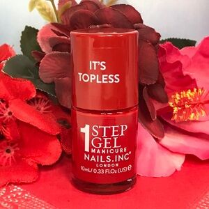 Nails Inc KENDALL 1-Step GEL IT'S TOPLESS Nail Pôlish Red Gel  10ml *NEW!